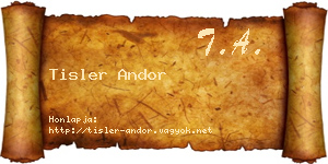 Tisler Andor névjegykártya