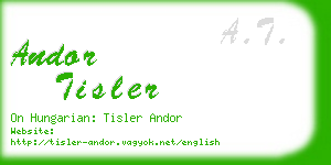 andor tisler business card